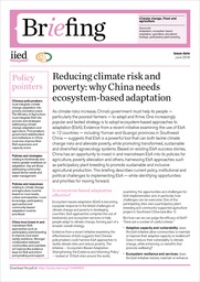 Reducing climate risk and poverty: why China needs ecosystem-based adaptation
